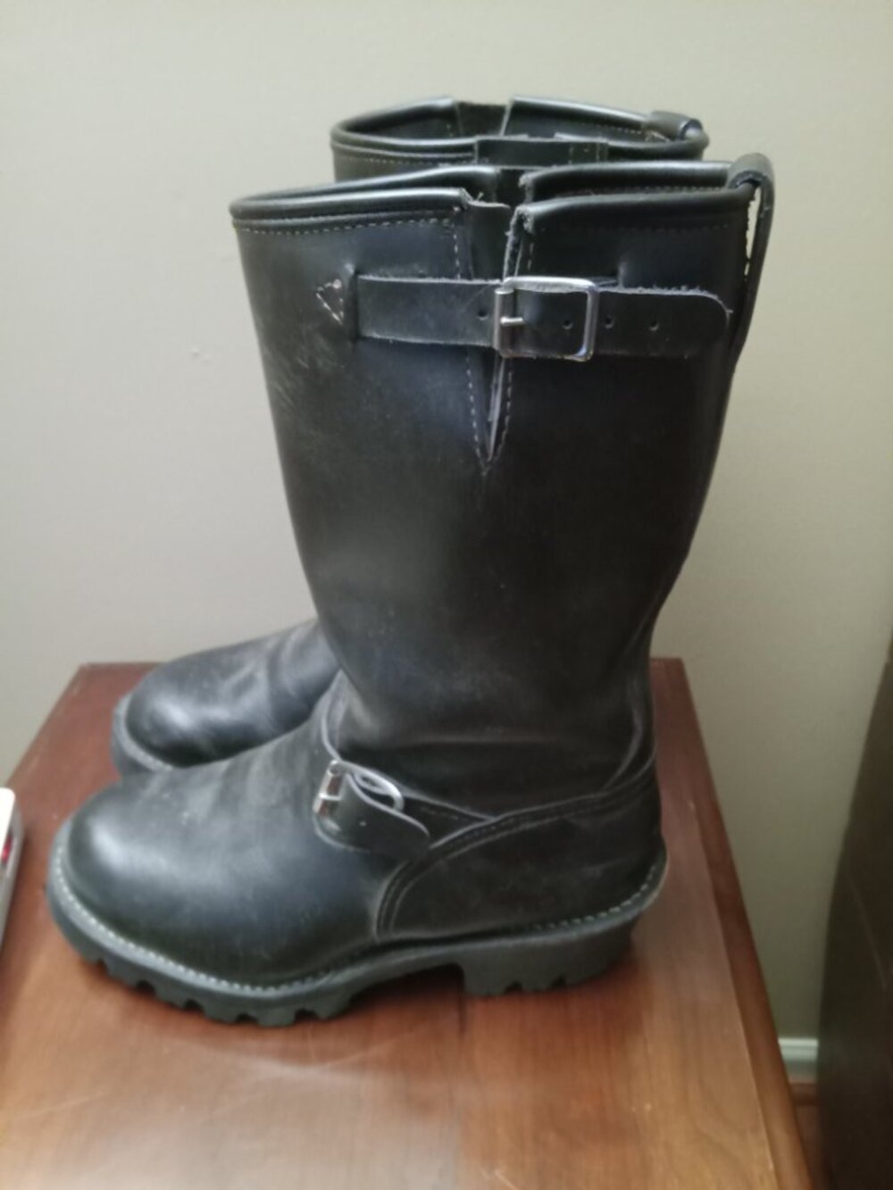 Wesco Boots 10.5 3E Boss Leather Engineer Biker Moto Vibram Sole PRE-OWNED
